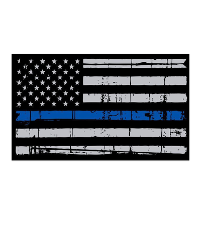 Distressed US Flag Thin Blue Line Sticker - Regular Vinyl